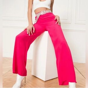 REVOLVE Superdown Hot Neon Pink Kick Flare Leg Pants XXS Barbiecore Party Bright